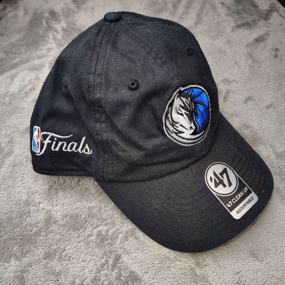 '47 Brand Dallas Mavericks NBA Black Finals Clean‎ Up Adjustable Dad Hat Cap